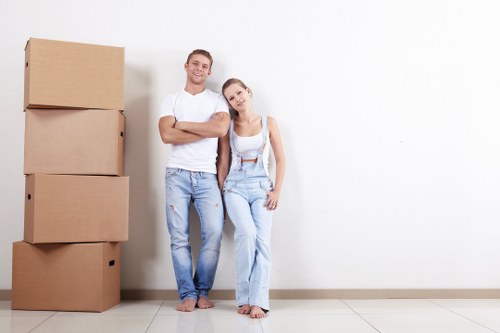 Customer placing items into a secure self storage unit