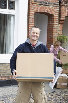 Moving boxes and furniture ready for removals and storage in Surrey