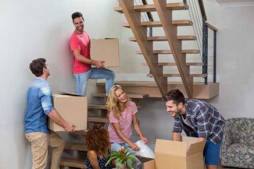 Office and household items prepared for collection and storage